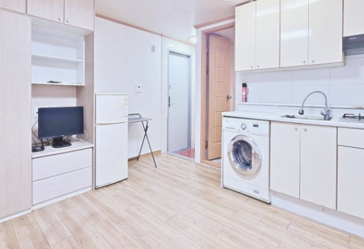 A one-room studio interior